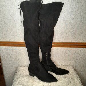 9M Marc Fisher LTD Black Suede Over the Knee Boots